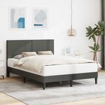 vidaXL Cadre de lit Gris foncé 120 x 190 cm Tissu en velours côtelé