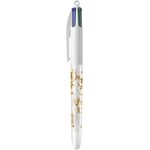 Stylos-bille 4 couleurs customize me marbre - pointe moyenne - coffret de 1 + 2 corps bic