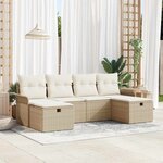 vidaXL Ensemble de canapé de jardin avec coussin 6 Pièces beige et crème