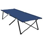 vidaXL Lit de camping pliant 2 Pièces Bleu 206 x 76 x 74 cm Tissu Oxford