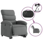 vidaXL Fauteuil inclinable électrique gris foncé tissu