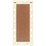 vidaXL Miroir sculpté à la main Blanc 110x50cm Bois de manguier massif