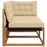 vidaXL Canapé d’extérieur milieu et coin avec coussin 7 Pièce Naturel