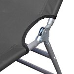 vidaXL Chaise longue pliable et coussin de tête Dossier réglable Gris