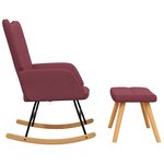 vidaXL Chaise à bascule avec tabouret Rouge bordeaux Tissu