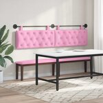 vidaXL Tête de lit suspendue Avec lumière LED Rose Tissu