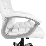Fauteuil chaise siège de direction rembourrage ondulé blanc 08_0000372