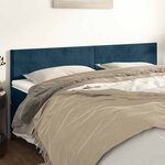 vidaXL Têtes de lit 2 Pièces Bleu foncé 90x5x78/88 cm Velours