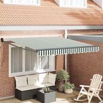 vidaXL Auvent Rétractable Vert et blanc 350 x 250 cm