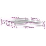 vidaXL Cadre de lit à LED sans matelas 160x200 cm bois massif