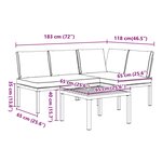vidaXL Salon de jardin 3 Pièces avec coussins noir aluminium