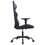 vidaXL Chaise de jeu de massage Noir et bleu Tissu
