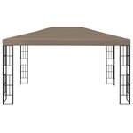 vidaXL Tonnelle avec guirlande lumineuse à LED 4x3 m Taupe
