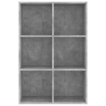 vidaXL Bibliothèque/Buffet gris béton 66x30x98 cm bois d'ingénierie