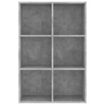 vidaXL Bibliothèque/Buffet gris béton 66x30x98 cm bois d'ingénierie