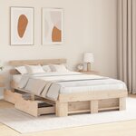 vidaXL Cadre de lit avec tiroirs 140x190 cm en pin massif