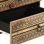vidaXL Table de chevet noir 50x33x62 cm bois de manguier massif brut