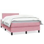 vidaXL Sommier à lattes de lit avec matelas rose 120x220 cm velours