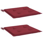 vidaXL Coussins de chaise de jardin lot de 2 rouge bordeaux 40x40x4 cm