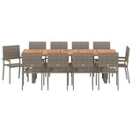vidaXL Ensemble de salle à manger pour jardin 11 Pièces Gris polyrotin