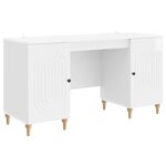 vidaXL Bureau Blanc Brillant 142 5 x 50 x 75 cm Bois d'ingénierie