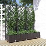 vidaXL Jardinière avec treillis Noir 120x40x121 5 cm PP