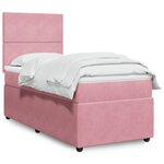 vidaXL Sommier à lattes de lit avec matelas Rose 90x190 cm Velours