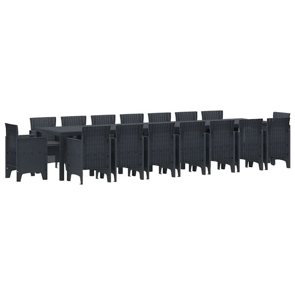 vidaXL Ensemble de salle à manger de jardin avec coussins 17 Pièces