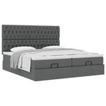 VidaXL Cadre de lit ottoman avec matelas gris foncé 200x200cm tissu