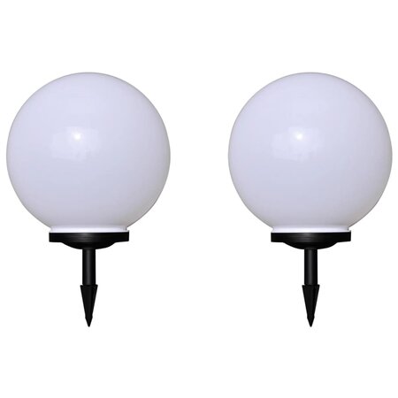 vidaXL 2 Pièces Lampes d'allée d'extérieur à LED 40 cm et piquet au sol