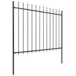 vidaXL Clôture de jardin avec dessus en lance Acier 3 4 x 1 5 m Noir