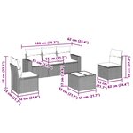 vidaXL Salon de jardin 6 Pièces avec coussins gris clair résine tressée