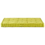 vidaXL Coussin de plancher de palette Coton 120x80x10 cm Vert