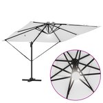 vidaXL Parasol déporté Roma avec LEDs Sable 286x285x270 cm Aluminium