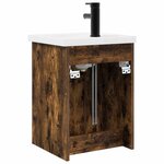 vidaXL Meuble de salle de bain avec robinet Chêne fumé