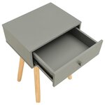 vidaXL Table de chevet 2 Pièces Gris Pin massif