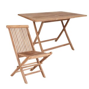 Table de jardin 120 x 80 cm + 4 chaises en teck