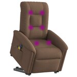 vidaXL Fauteuil inclinable de massage électrique Marron Tissu
