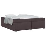 vidaXL Cadre de lit avec matelas Marron foncé 200 x 200 cm tissu