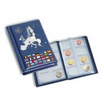 Album de poche avec 12 feuilles numismatiques - 12 Séries complètes Euros - Bleu