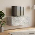vidaXL Meuble TV mural 59 5 x 31 cm Gris béton Bois d'ingénierie