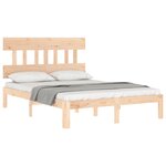 vidaXL Cadre de lit avec tête de lit 140x200 cm bois massif