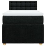 vidaXL Sommier à lattes de lit avec matelas Noir 100x200 cm Tissu