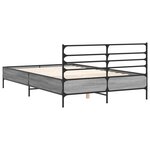 vidaXL Cadre de lit sonoma gris 120x200 cm bois d'ingénierie et métal