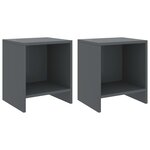 vidaXL Tables de chevet 2 Pièces Gris foncé 35x30x40cm Bois de pin massif