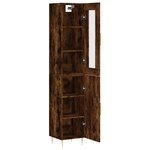 vidaXL Buffet haut Chêne fumé 34 5x34x180 cm Bois d'ingénierie