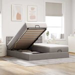 VidaXL Cadre de lit ottoman avec matelas taupe 200x200cm tissu