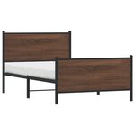 vidaXL Cadre de lit en métal sans matelas chêne marron 100x190 cm