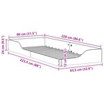 vidaXL Cadre de lit surélevé Marron 80 x 220 cm Bois massif en pin