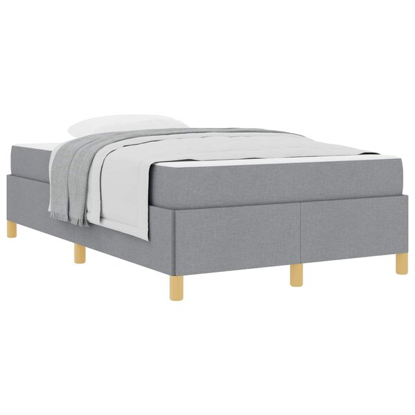 vidaXL Cadre de lit avec matelas Gris clair 120 x 190 cm tissu
